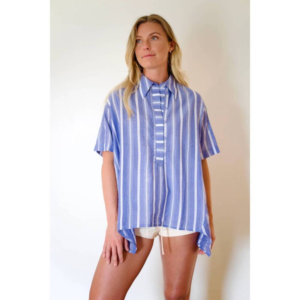NEW V DE VINSTER brasilia blouse in blue